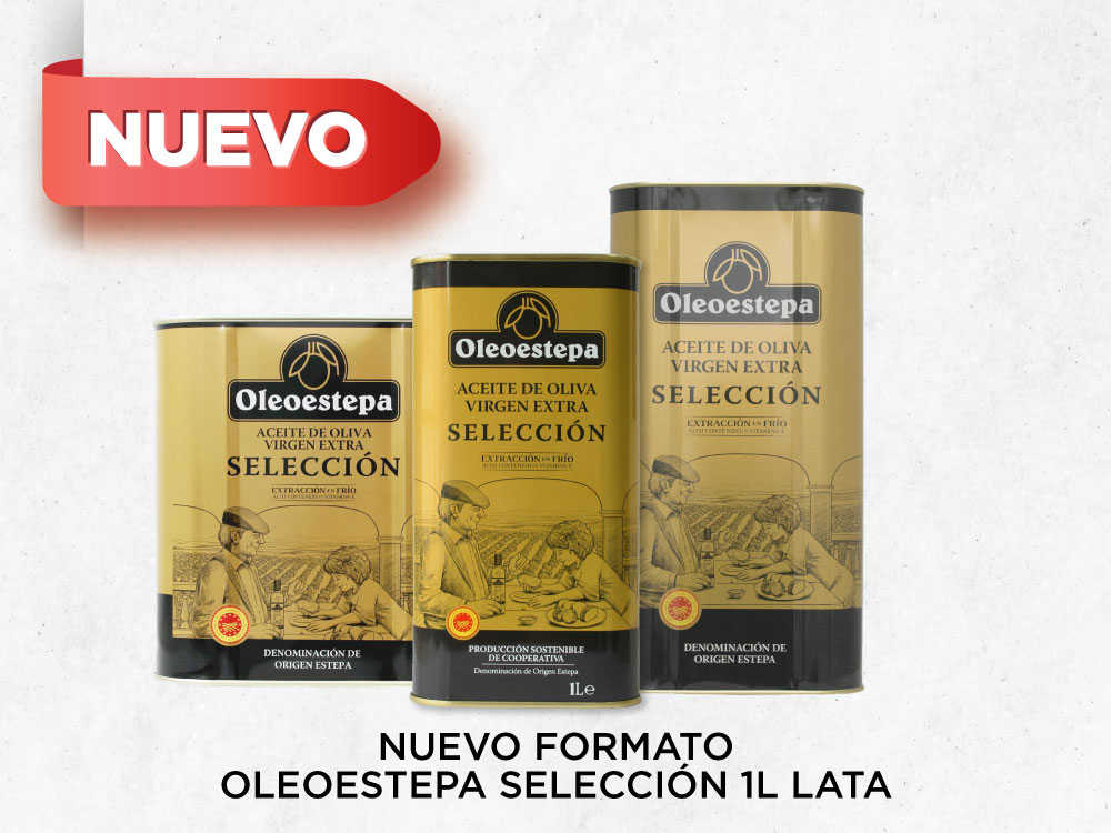 Lanzamiento nuevo formato en lata 1litro para la gama de aceite de oliva virgen extra Oleoestepa Selección