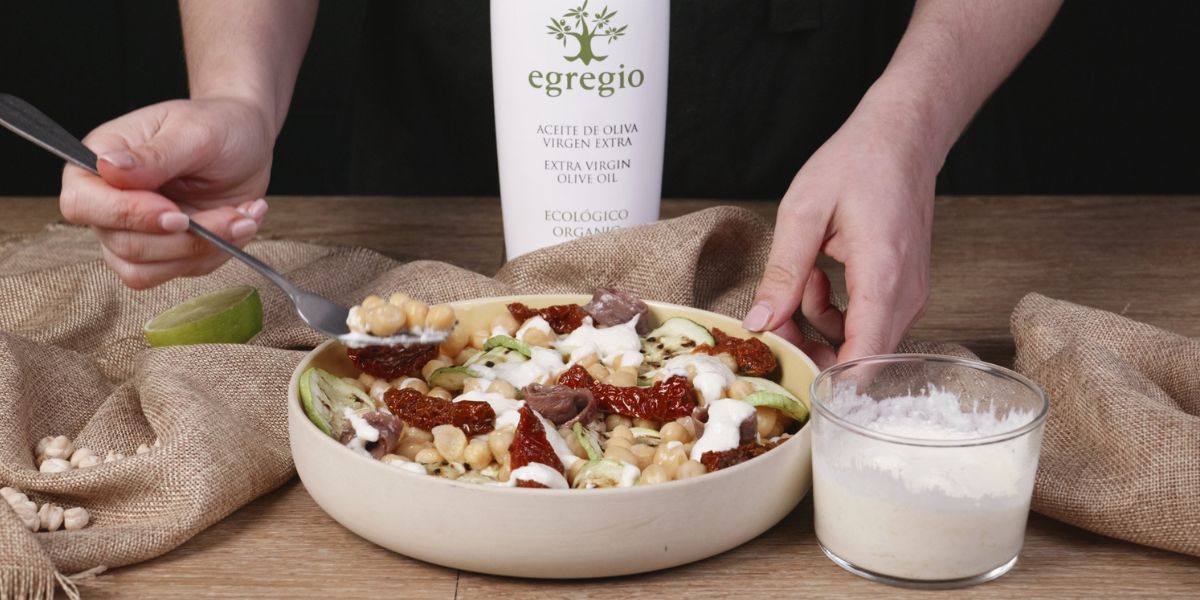 Presentación de Ensalada de garbanzos