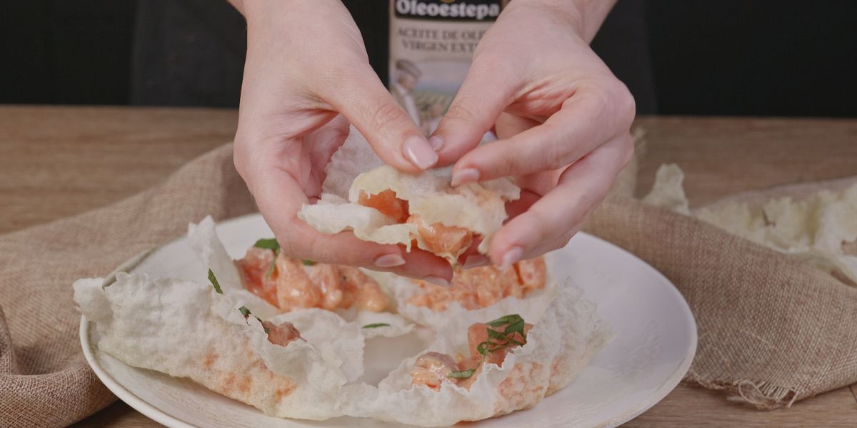 Servir Crujientes de salmón