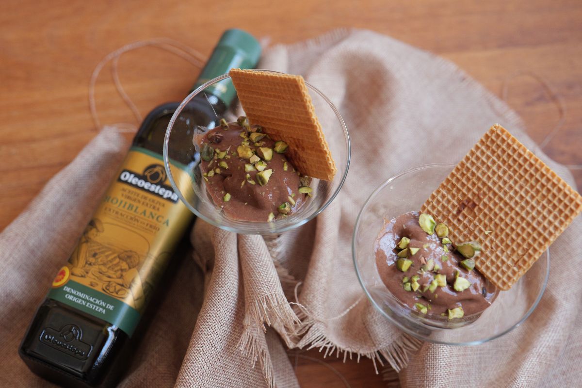 Helado de chocolate y AOVE