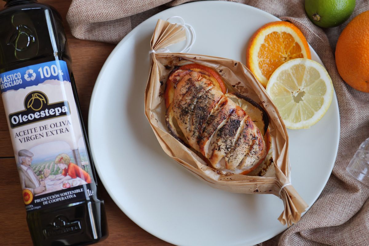 Pollo con cítricos al horno