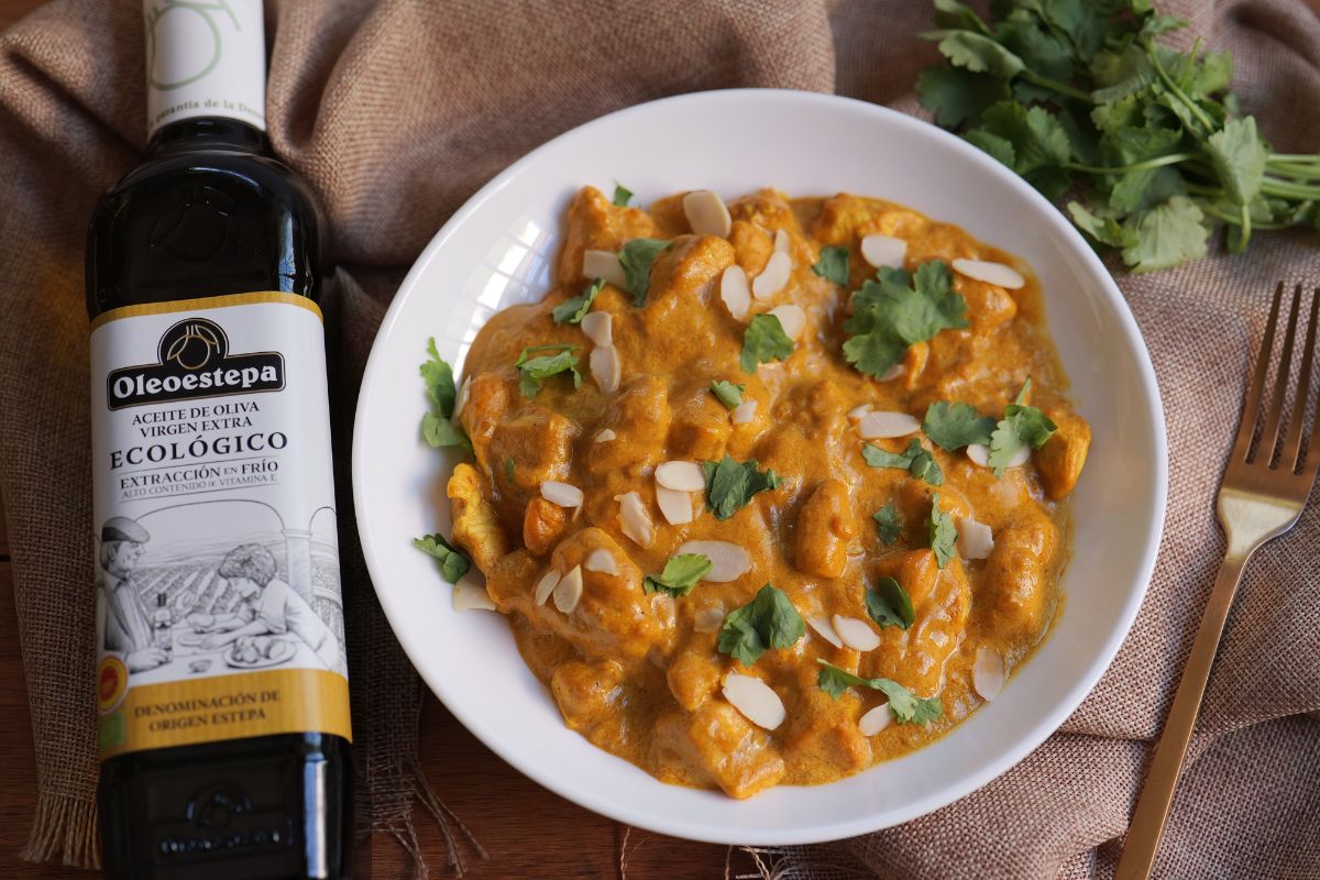 Pollo al curry con AOVE ecológico