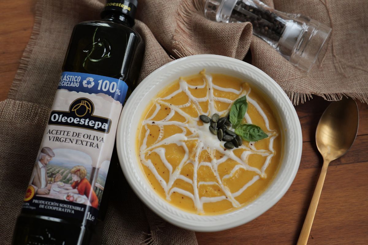 Crema de calabaza de Halloween con AOVE