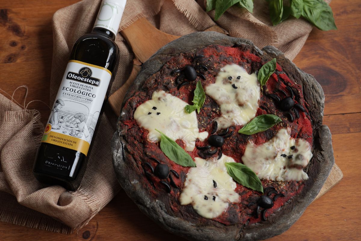 Pizza fantasmagórica para Halloween