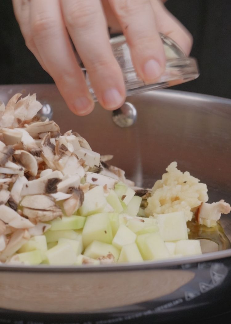 Cocinar verduras para Tarta salada de Jack