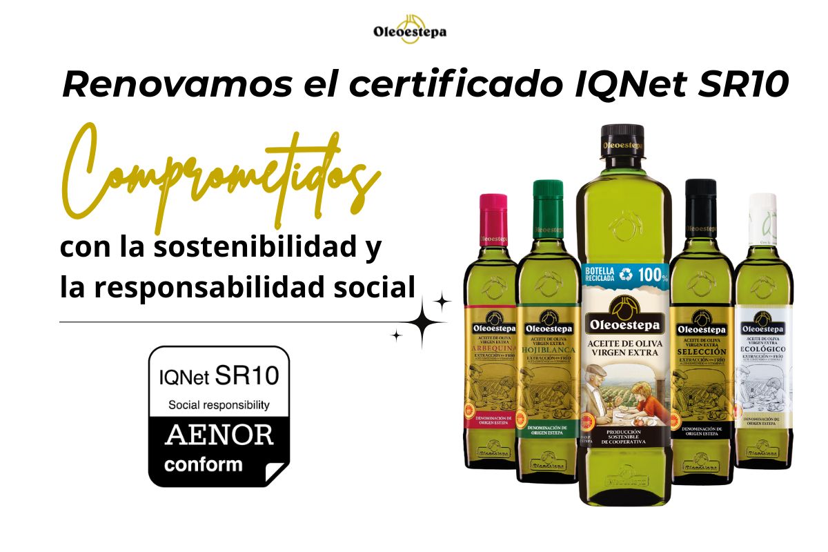 Oleoestepa renueva el certificado del Sistema de Gestión de la Responsabilidad Social, IQNet SR10 certificado por AENOR