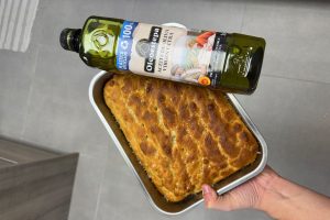 Focaccia con pesto de pistacho