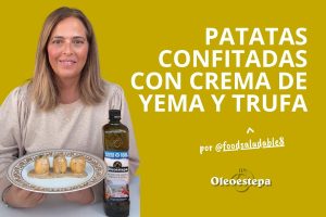 Patatas confitadas con crema de yema y trufa