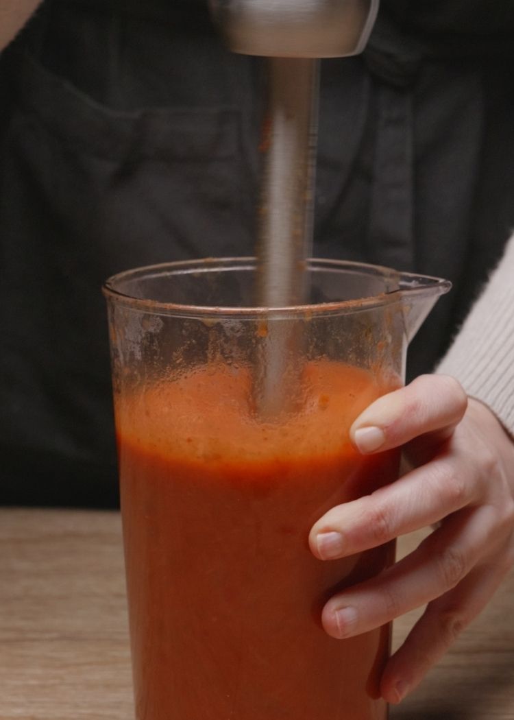 Triturar verduras para lentejas con verduras