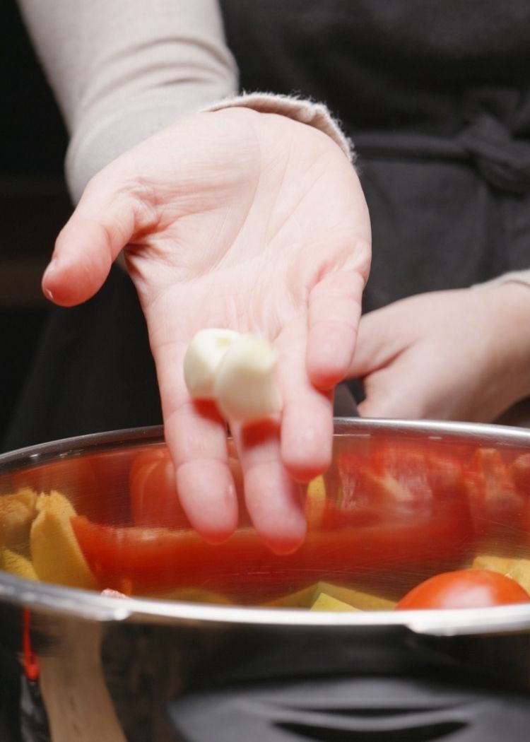 Sofrito de verduras para lentejas con verduras